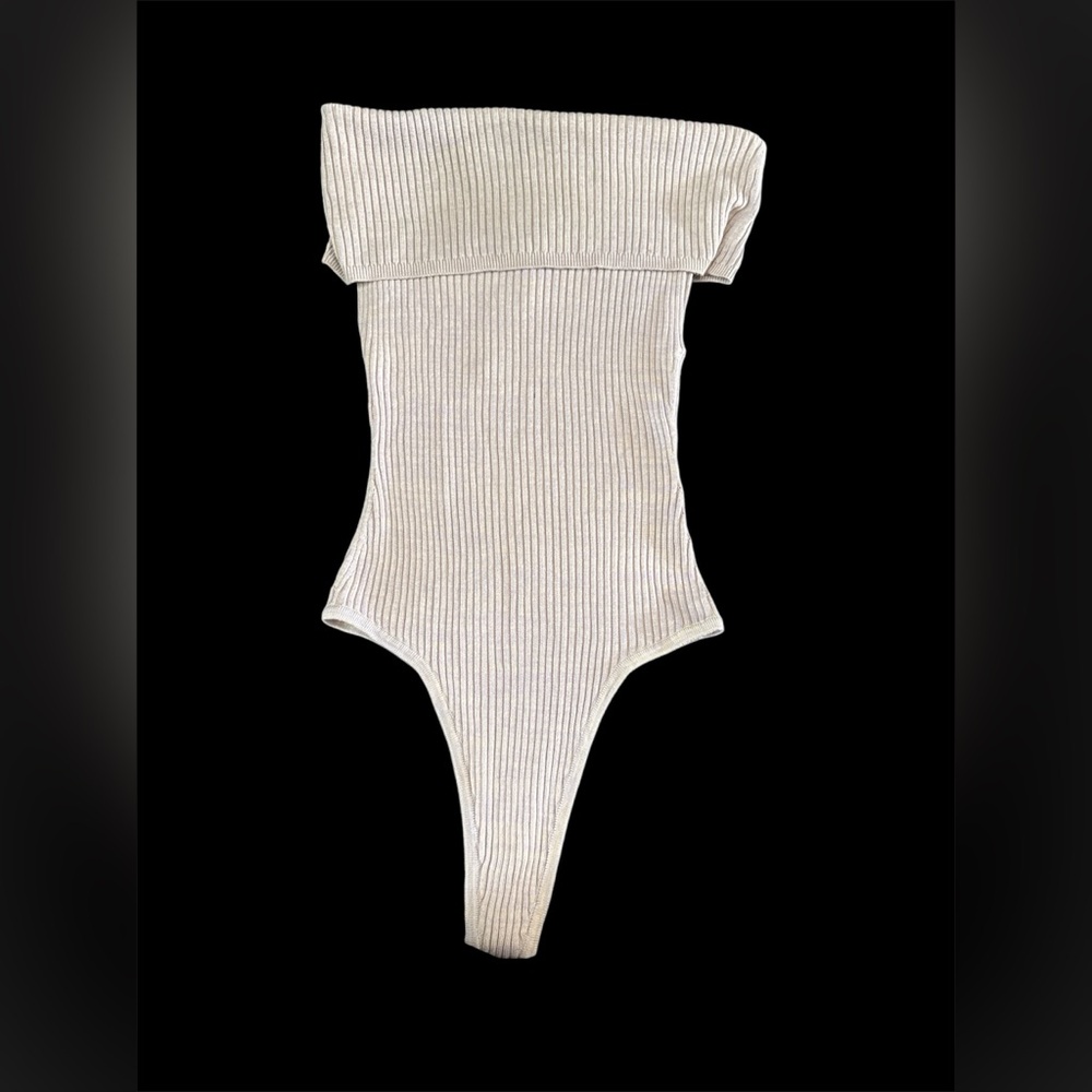 Free People Knit Off the shoulder bodysuit